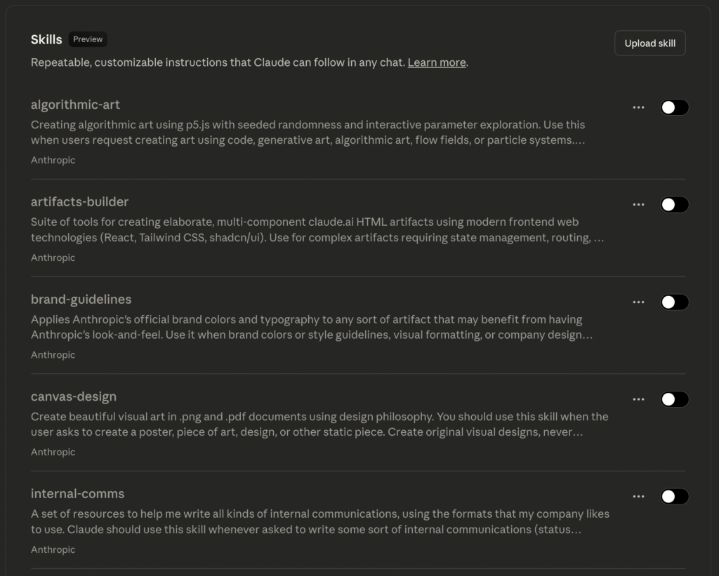 Example of internal Claude Skills use cases that Claude use all the tme.